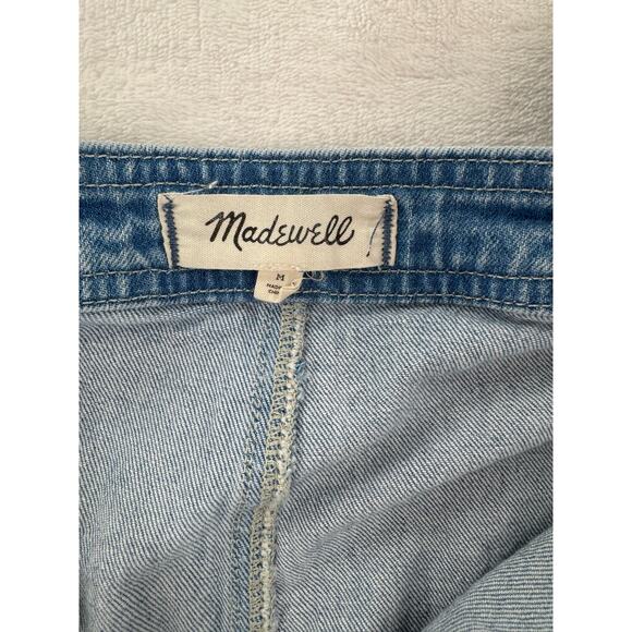 Madewell Smock Waist Denim Jumpsuit Pantsuit Overalls Zip up Blue Jeans Medium - Picture 6 of 12